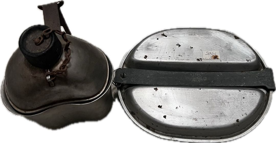 米軍 実物 W.W.II 1945年製 メスキット＆水筒セット