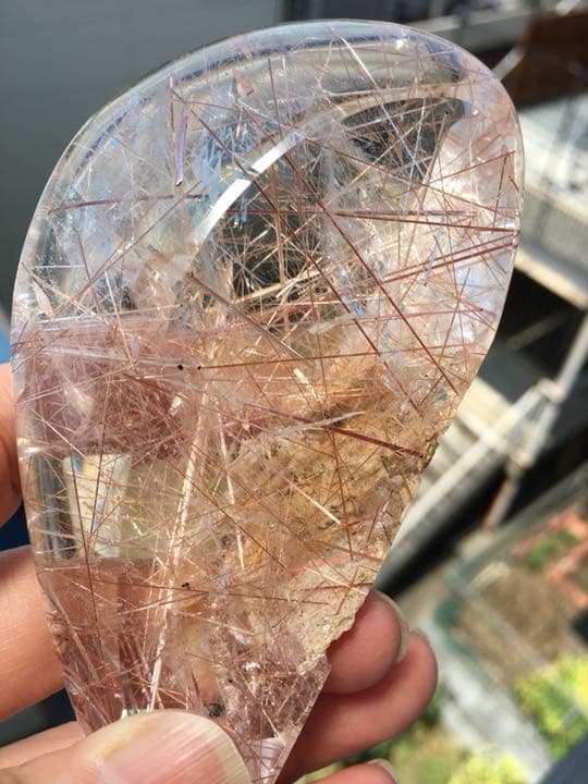 水晶 希少ピンク針入り水晶