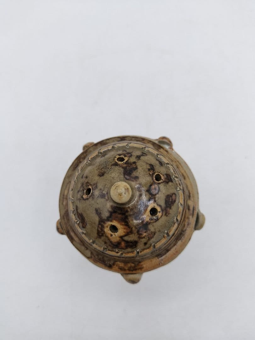 c836 蓋置 火屋香炉 遠州七窯志戸呂焼 白幡鳳悦 木箱 茶道具 古物