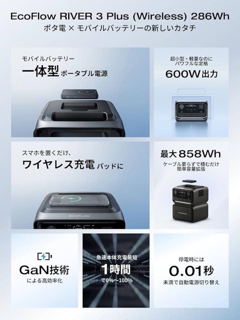 EcoFlow  3 Plus (Wireless) ポータブル電源