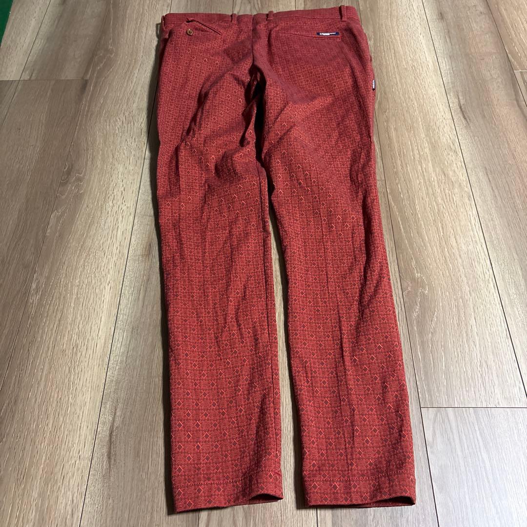 マスターバニー 幾何学模様 赤 メンズパンツ