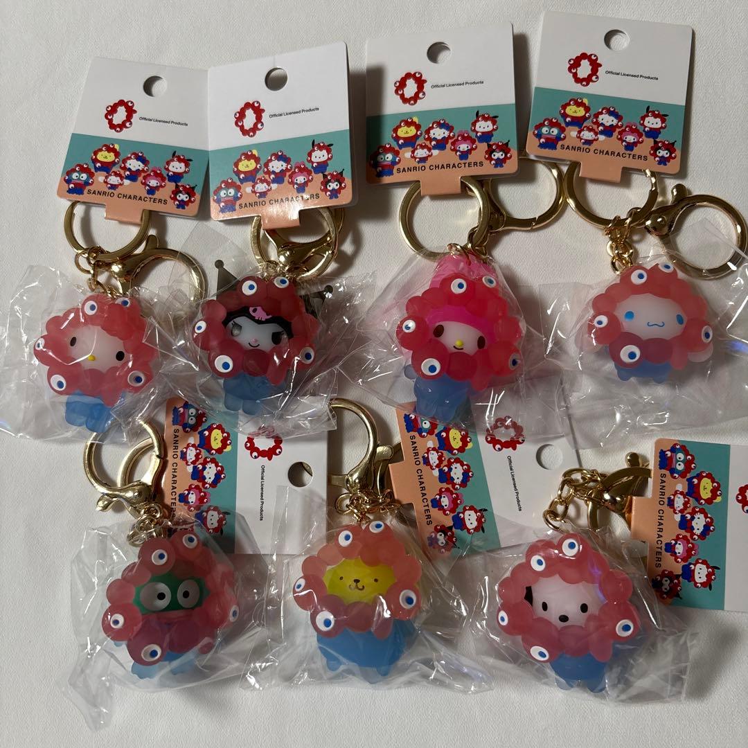 サンリオミャクミャク　立体マスコットクリアカラーキーホルダー　コンプリートセット