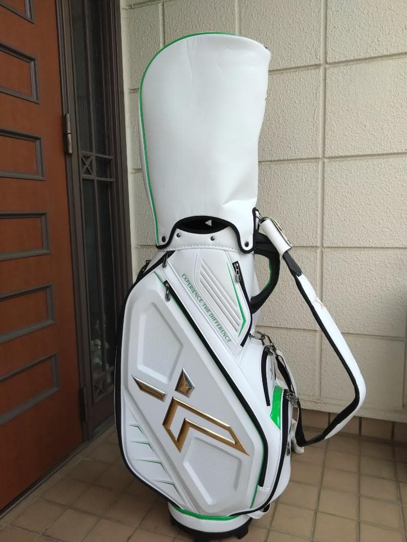 ゴルフバッグ ホワイト/グリーン 合成皮革