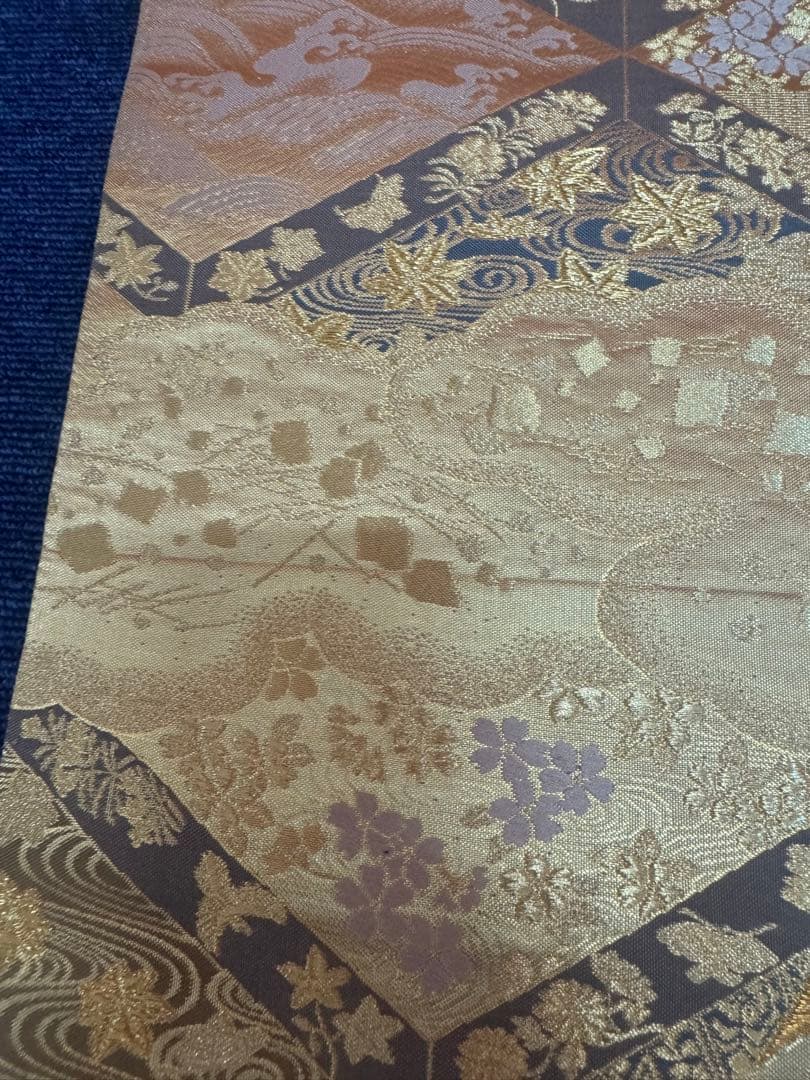 2702 袋帯 古代彫金紋 西陣織 金糸　高級上質上品　約440cm 未使用