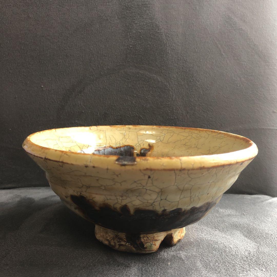 共箱 茶道具　窯元 陶酔庵 作：藪下康一（号：禅牛）萩焼 織部茶碗