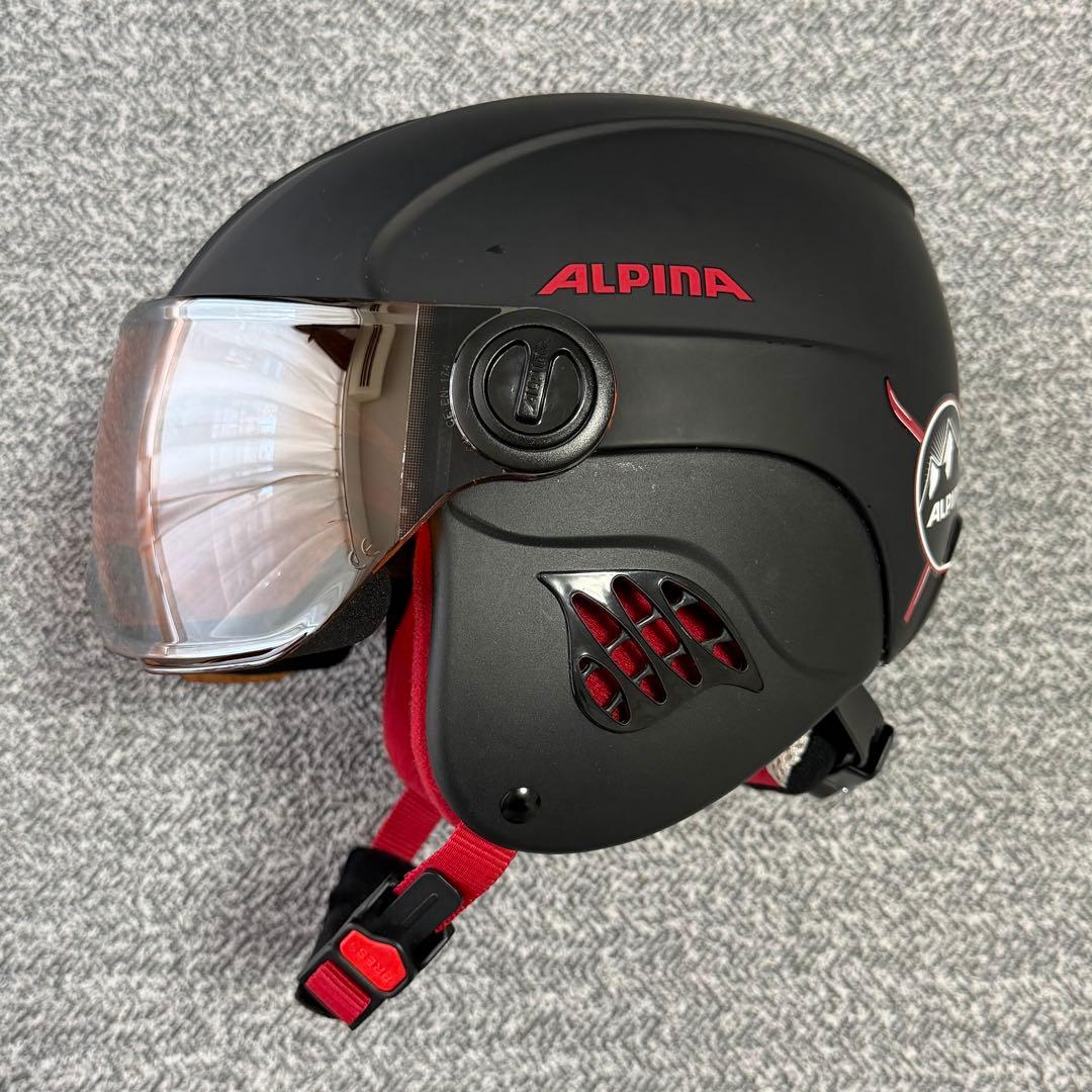 ALPINA ジュニアスキー・スノボー用ヘルメット ミラーシールド付き