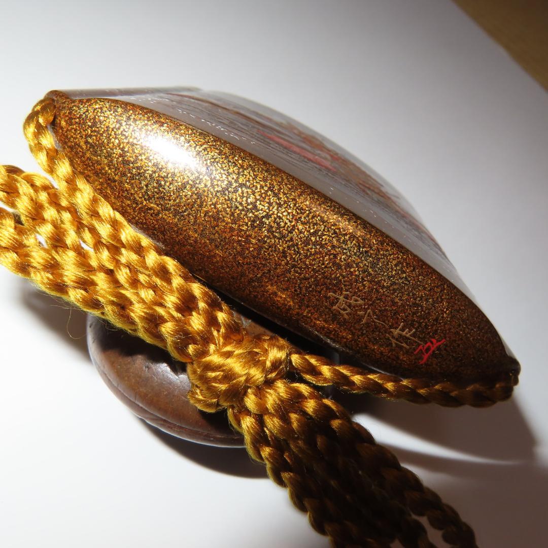 宇治川先陣争い蒔絵印籠　今泉成之作　東京美術館所蔵品同手あり・根付