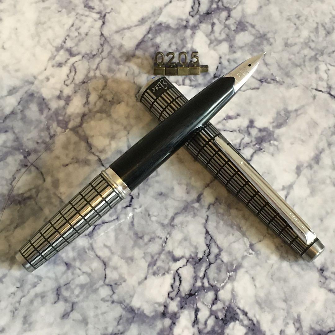 #0205 オーバーホール済み 万年筆 PILOT Elite 全格子 14k