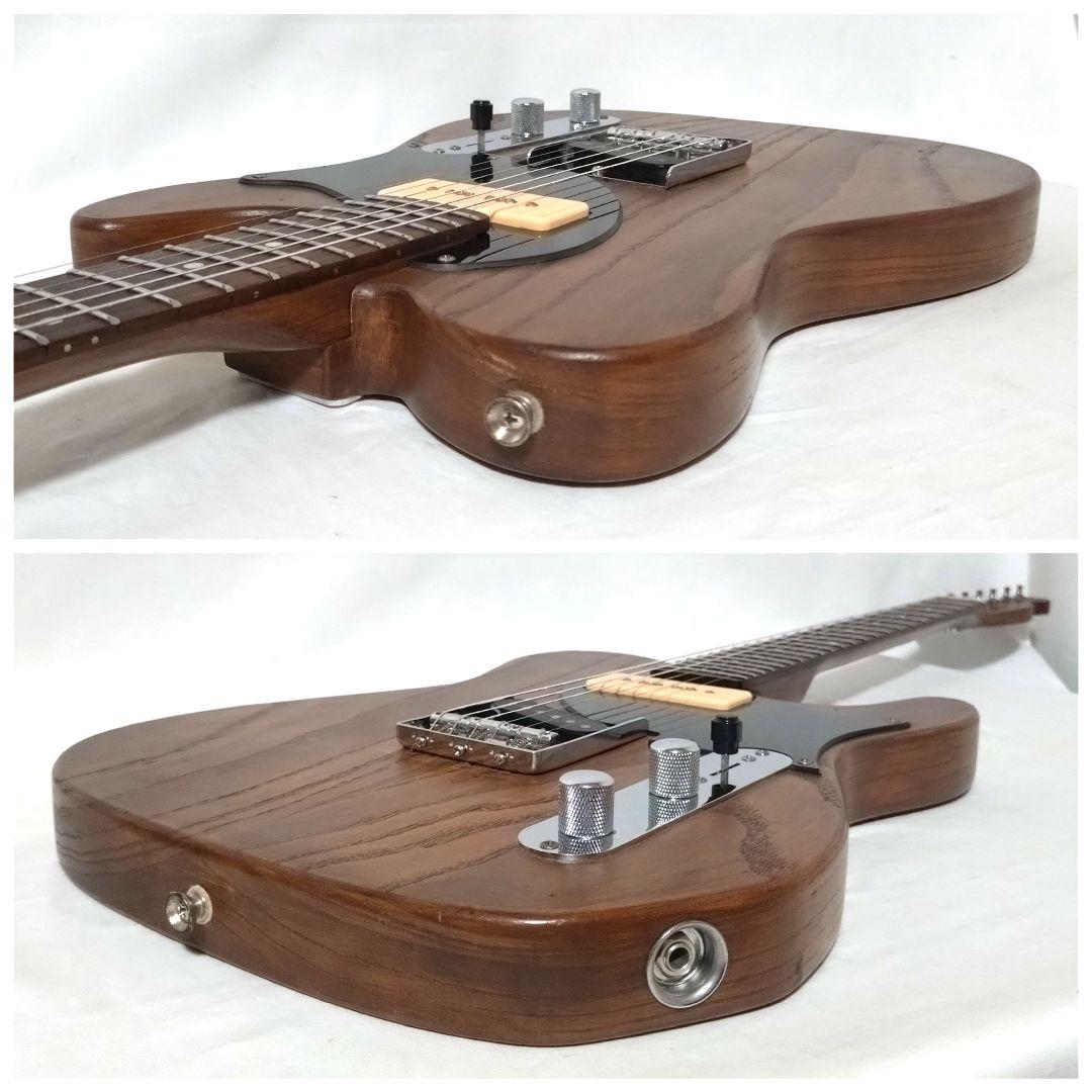 ノーブランド　テレキャスタータイプ　カスタム仕様　ナチュラルウッド　P-90