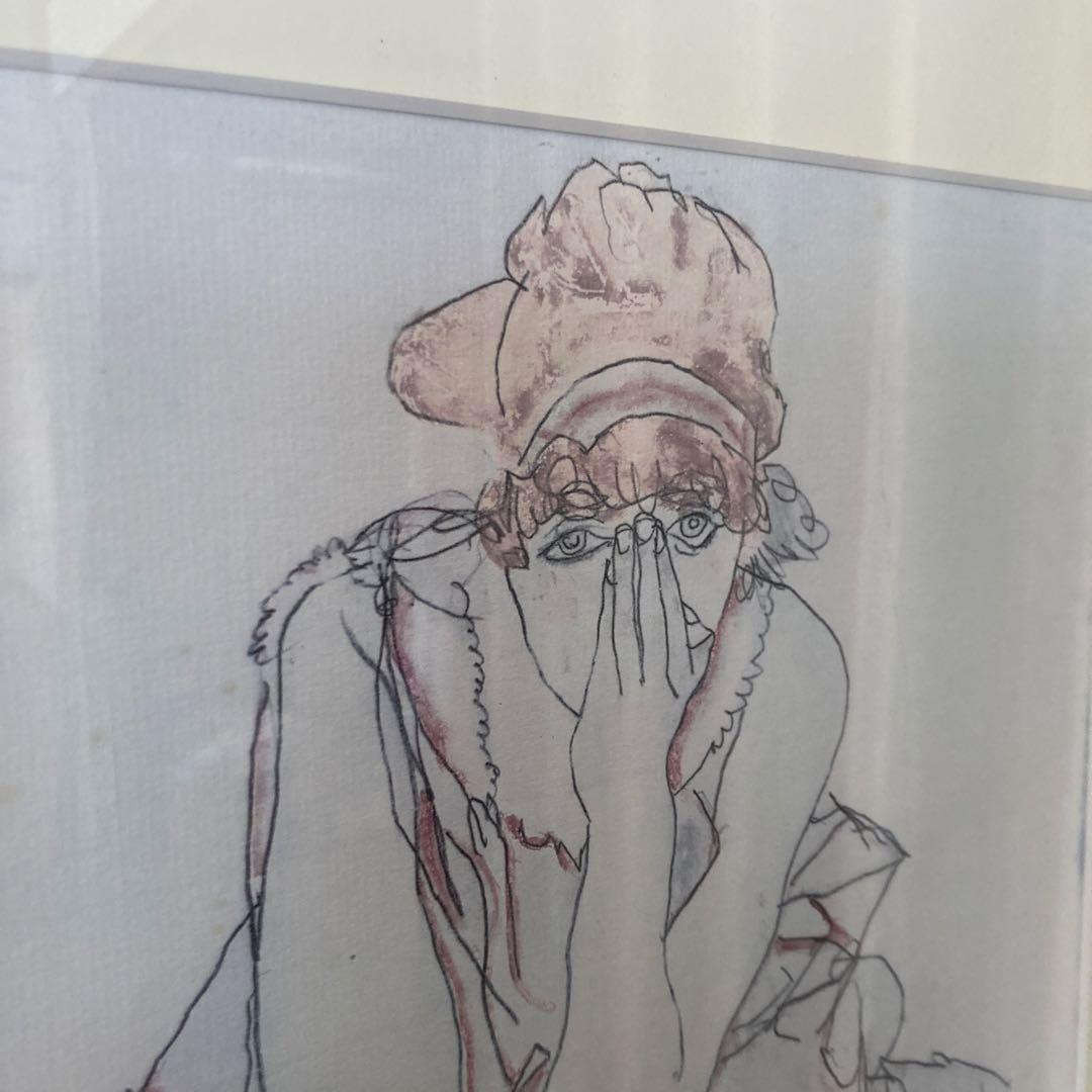 エゴン・シーレのアート作品（フレーム付き）