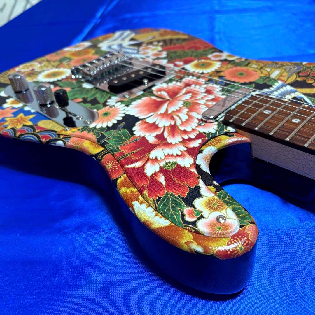 ❤️No,113❤️国産和柄 百花舞鶴 テレキャスター エレキギター