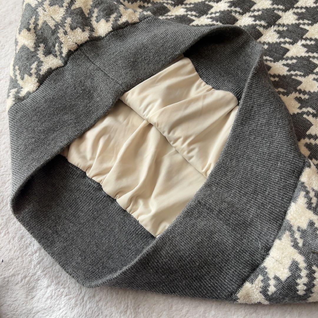 美品　ビームスゴルフ　ウール　セーター　千鳥　ニット　裏地付　防風　L