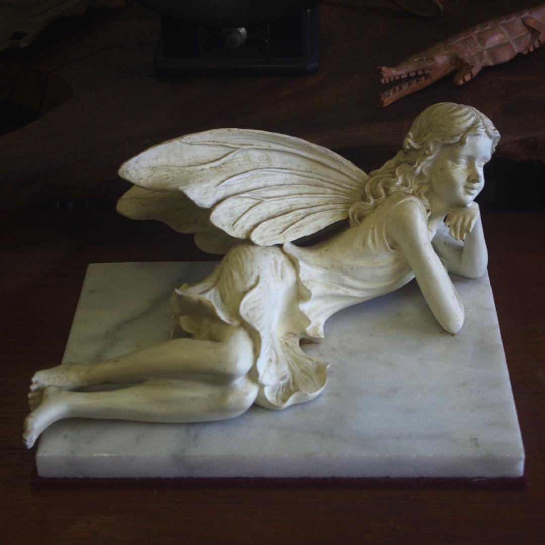 英国 妖精 フェアリー 彫像 ビンテージ 大理石調