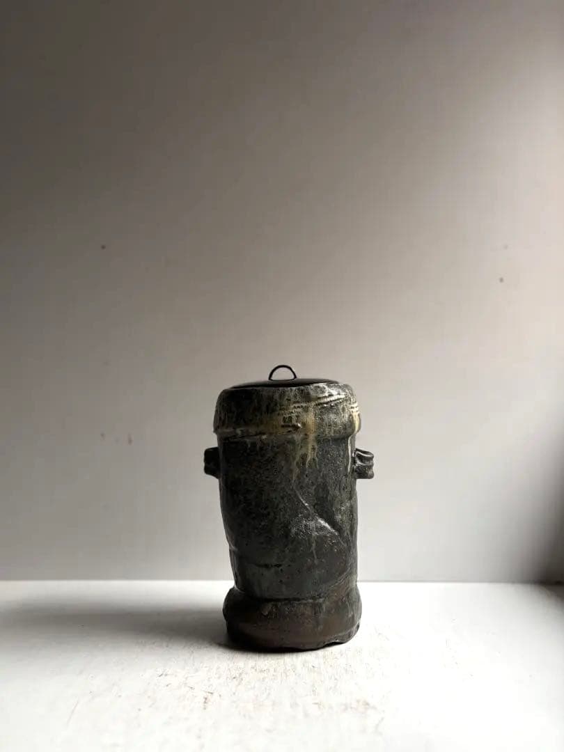 609 田中佐次郎 山瀬窯 水指 水差し 唐津焼 茶道 茶道具 未使用 希少