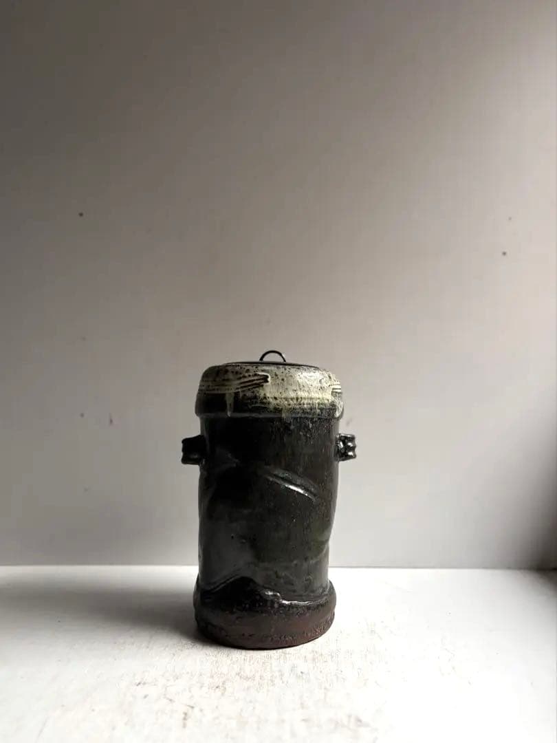 609 田中佐次郎 山瀬窯 水指 水差し 唐津焼 茶道 茶道具 未使用 希少