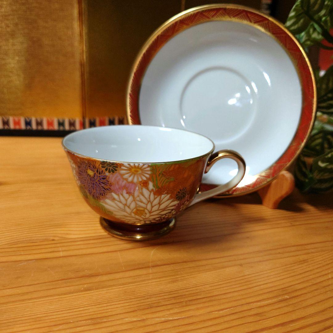 九谷焼 九谷祥隆 花詰 ティーカップ＆ソーサー 6客セット