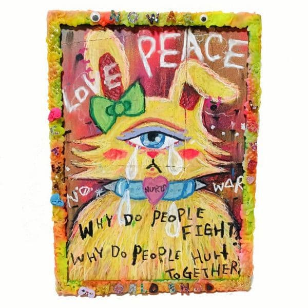 【一点物アート】HURTS-嘆きのうさぎ-【A3サイズ. 現代アート