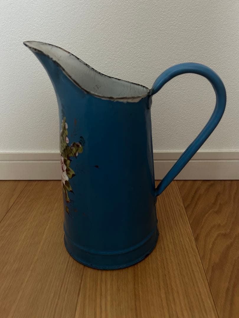 フランスアンティーク　エナメル手描き　ジャグ