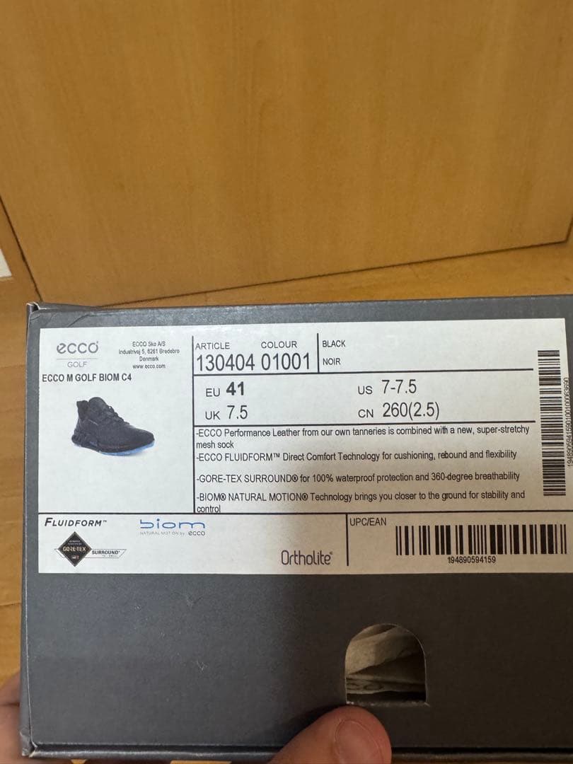 ECCO BIOM C4 EU41ブラック ゴルフシューズ