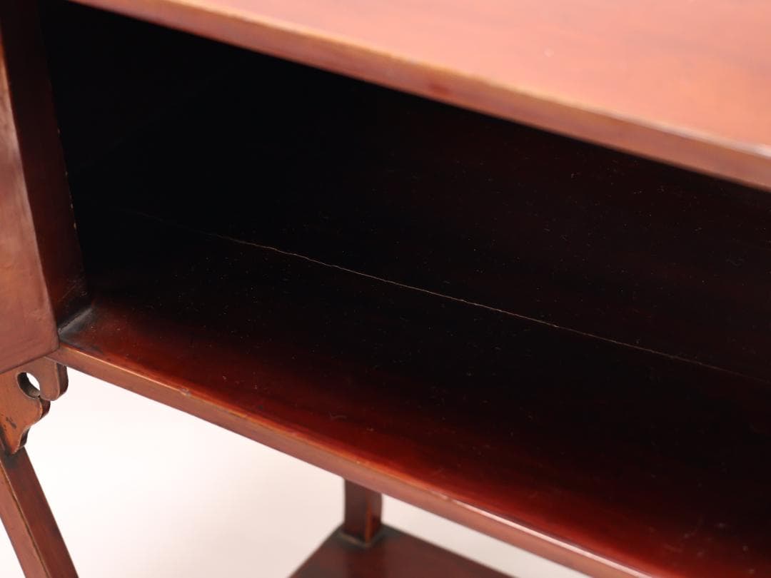 BK431　時代唐木　木製漆器　器局　螺鈿細工扉　雲意匠金具　煎茶道具