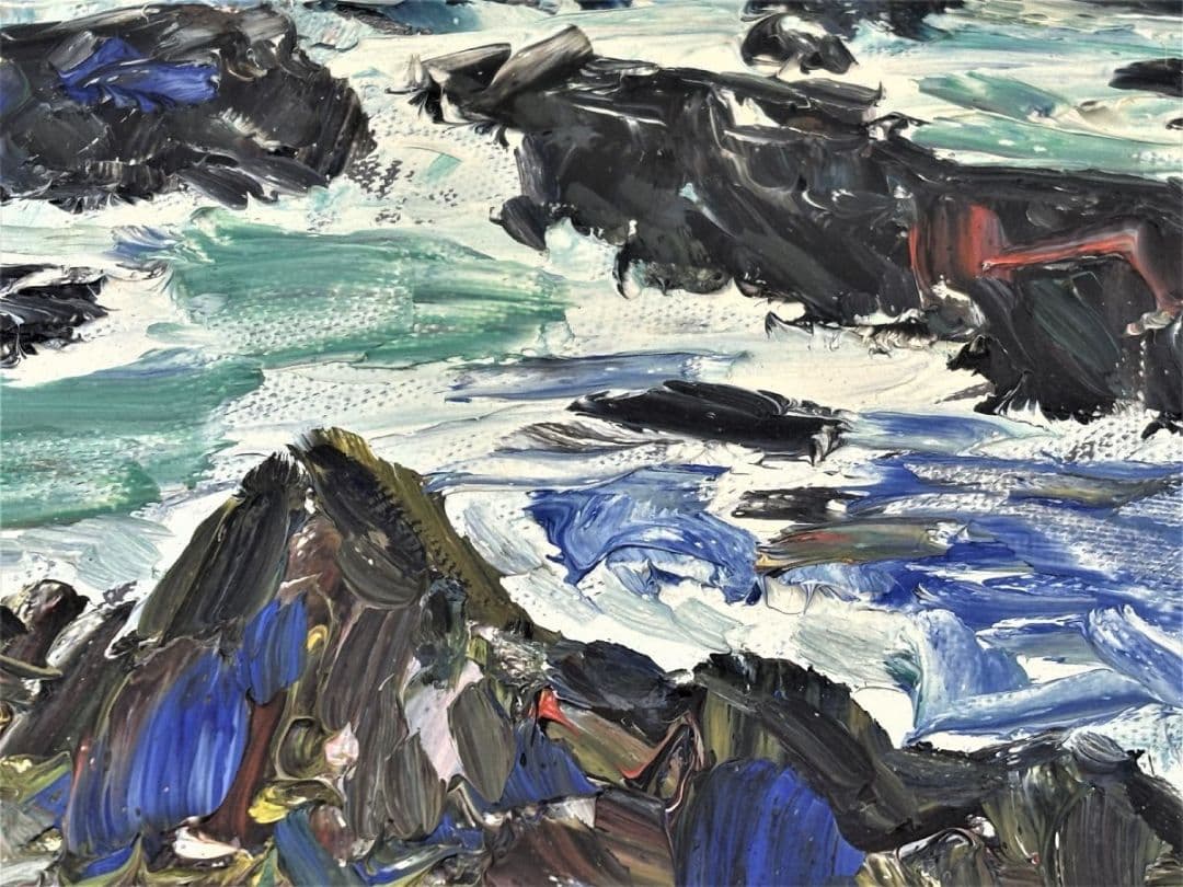 【真作】 小林和作 「海」 アトリエにて直接購入品 油絵 油彩 4号