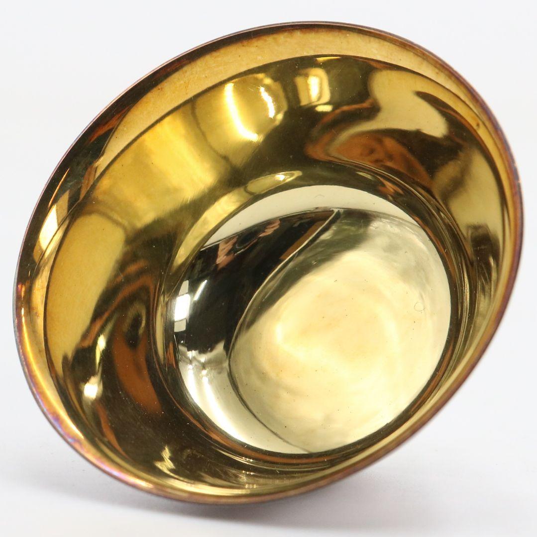 純銀製 御盃 五客 槌目 内鍍金 純銀刻印有 約91g　V393　Z1