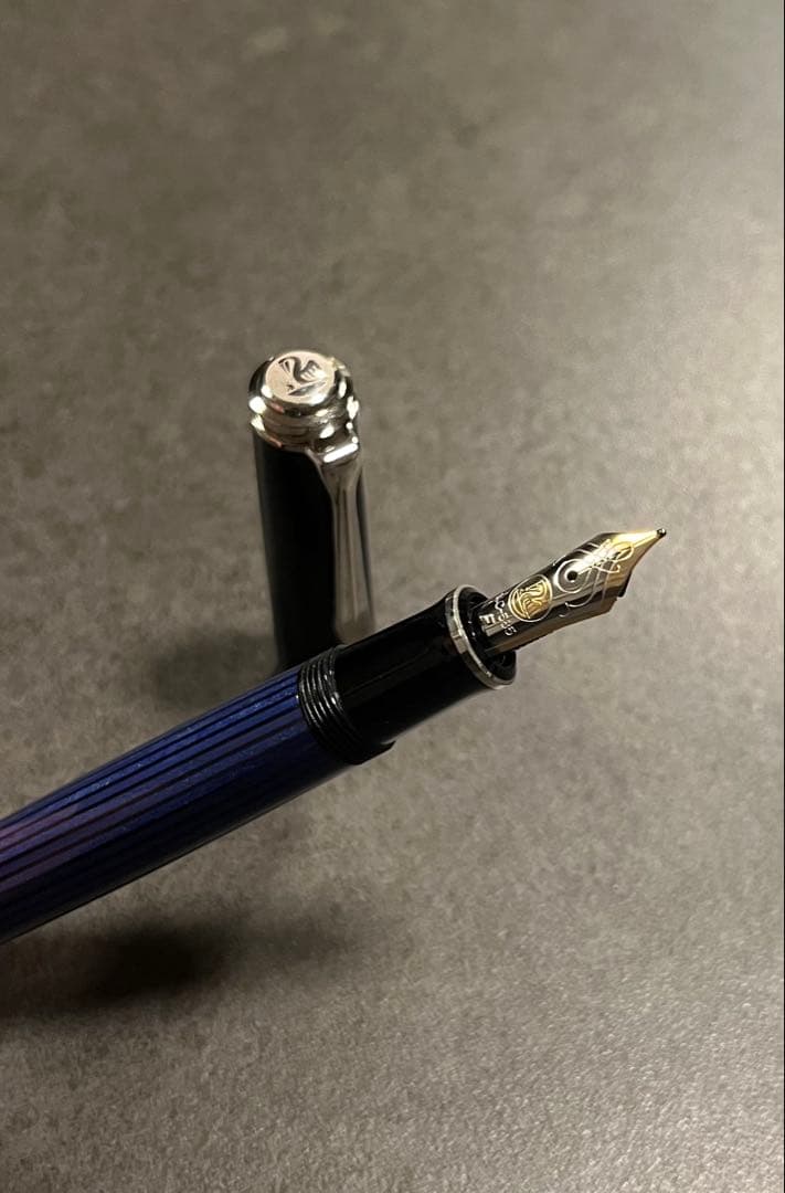 ペリカン スーべレーン M605 ブルーストライプ 万年筆 F 細字