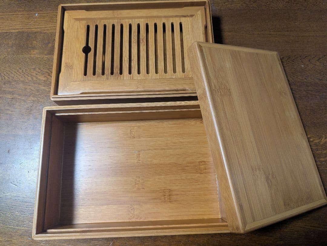 竹製茶盤兼収納箱