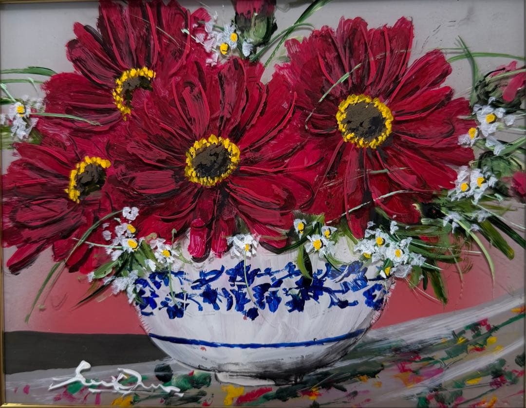 貴重　大野刚正 【願いを込めて】　アクラス画(ガラス絵)本物保証