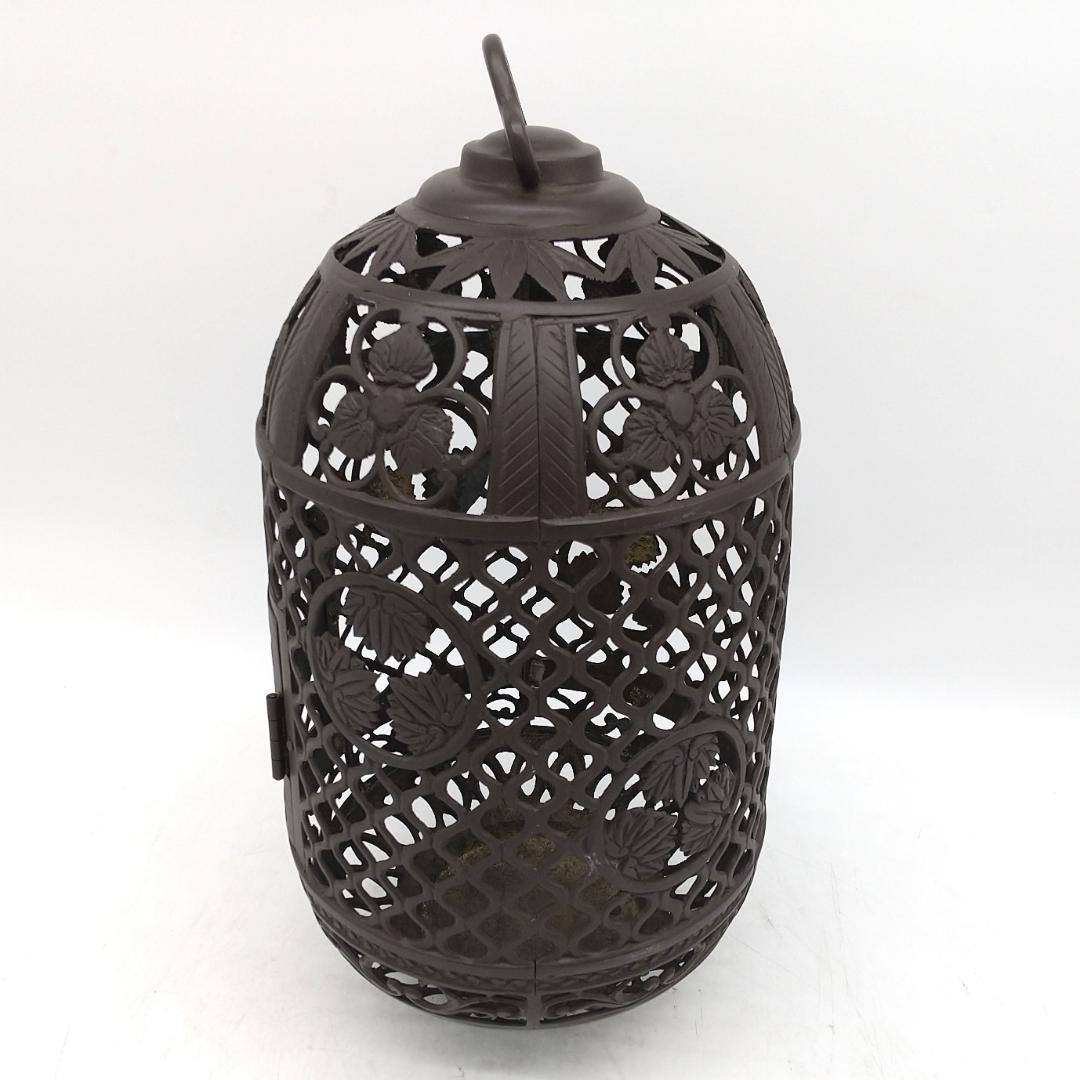 吊り灯籠 吊灯籠 灯篭 置き灯篭 葵紋 高岡銅器 高さ40cm アンティーク調