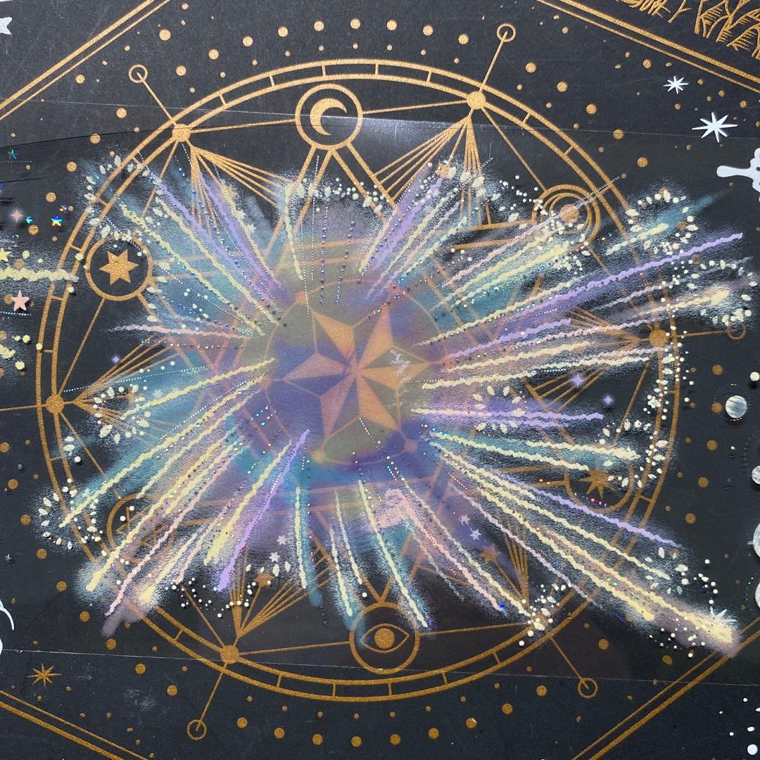 【9236】海外　中古巻貝殻銀マスキングテープ　半透明花火　装飾背景系　残量多め