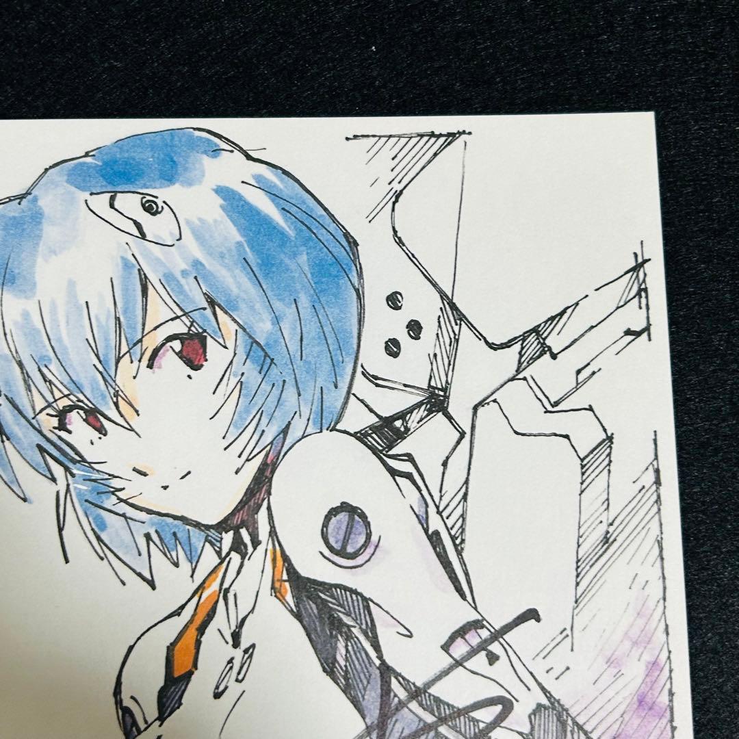 綾波レイ 林原めぐみ 直筆サイン入り複製色紙 エヴァンゲリオン レア