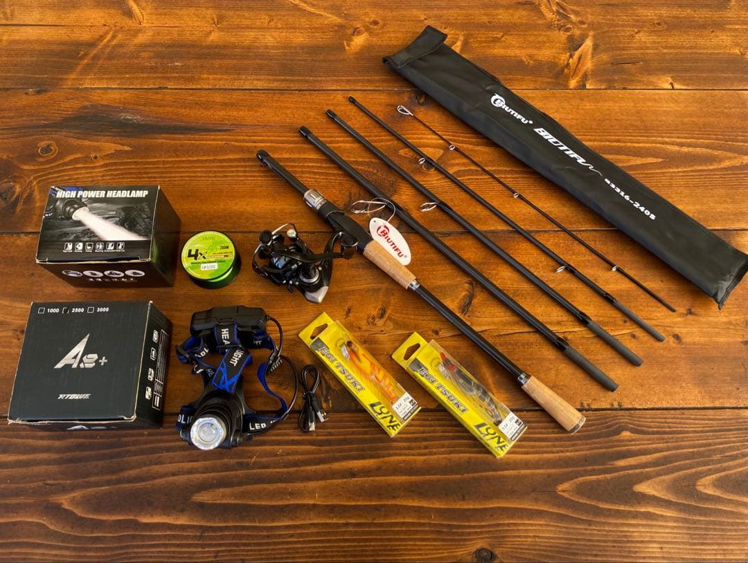 エギングセット　パックロッド　エギングロッド　8ft PEライン　釣り竿セット