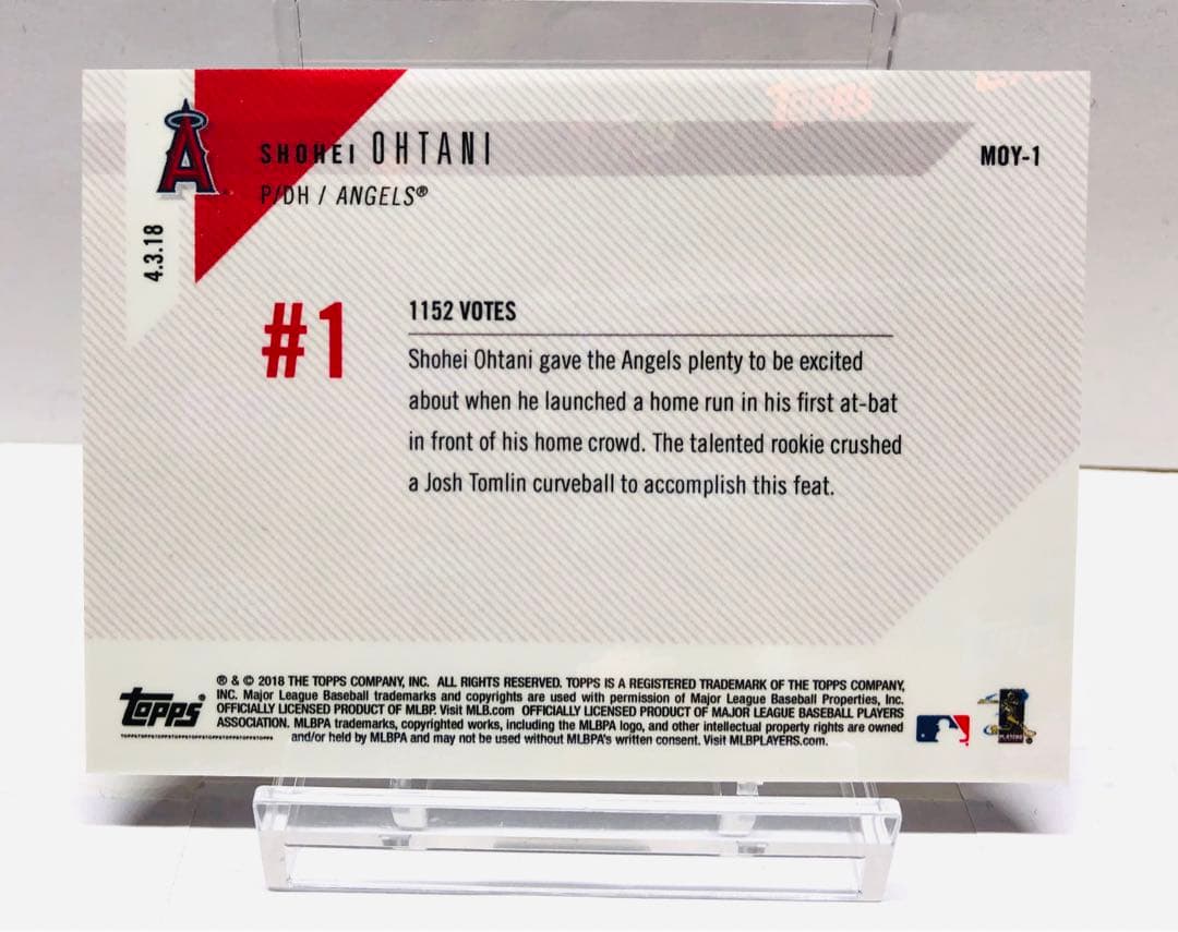大谷翔平 2018 Topps Now moy-1 メジャー初ホームラン！