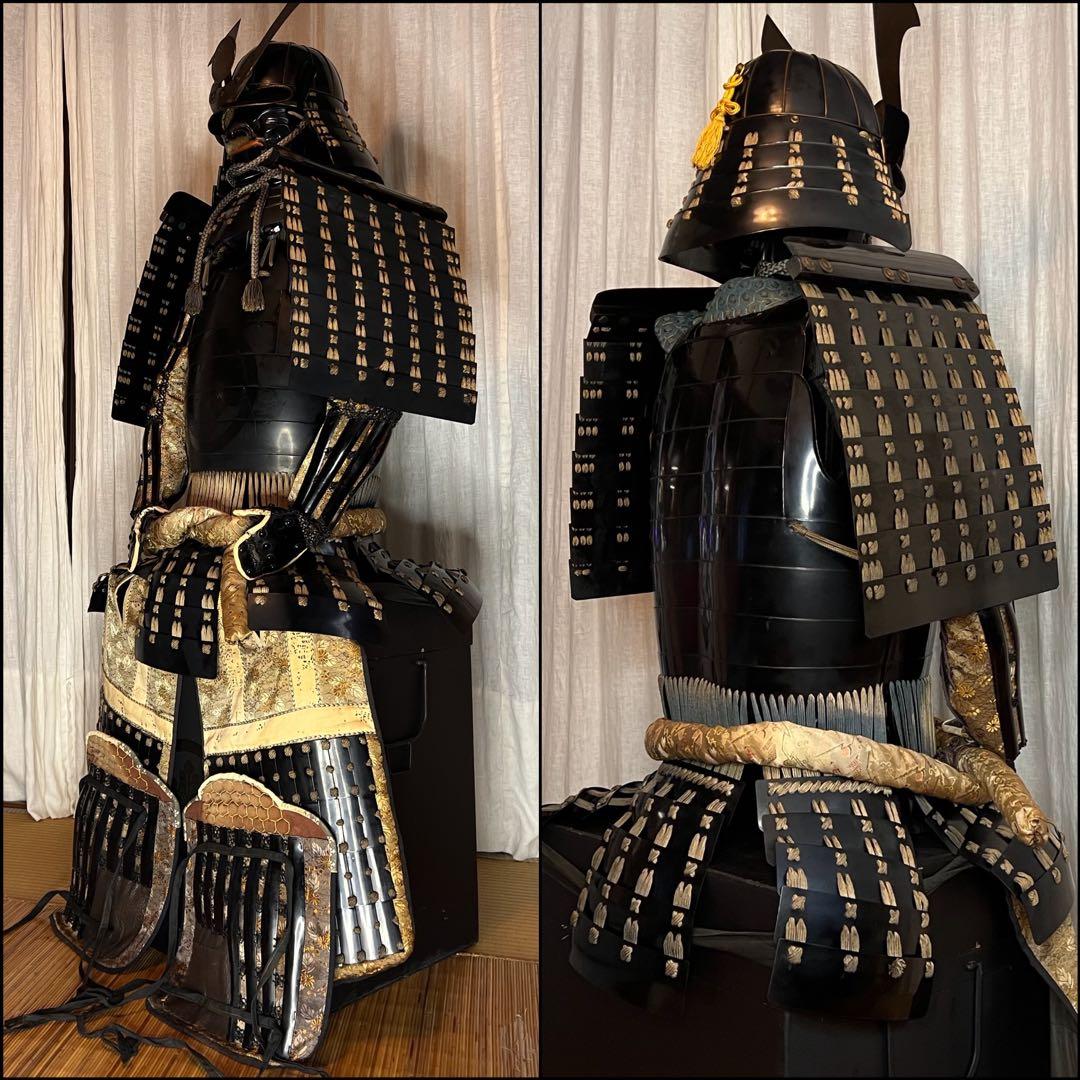 【Patra】丸武産業製【鎧•甲冑】黒色紺糸威当世具足【鎧立て•櫃付】