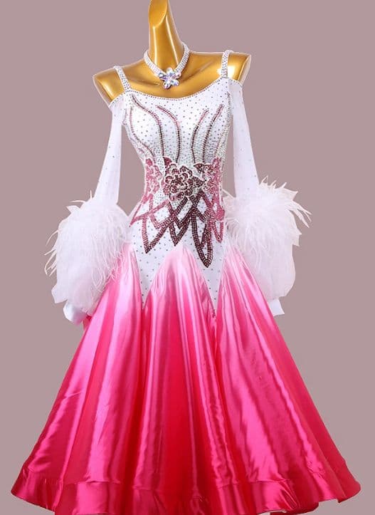 オーダーメイド　社交ダンス衣装　スタンダードドレス 袖羽根