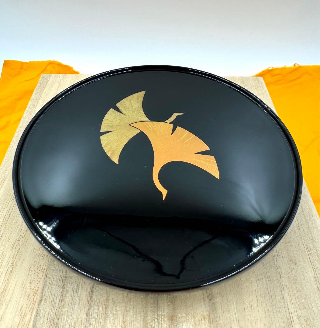 033輪島塗　銘々皿　鮓井漆器店謹製　2枚セット　未使用品　共箱　共布