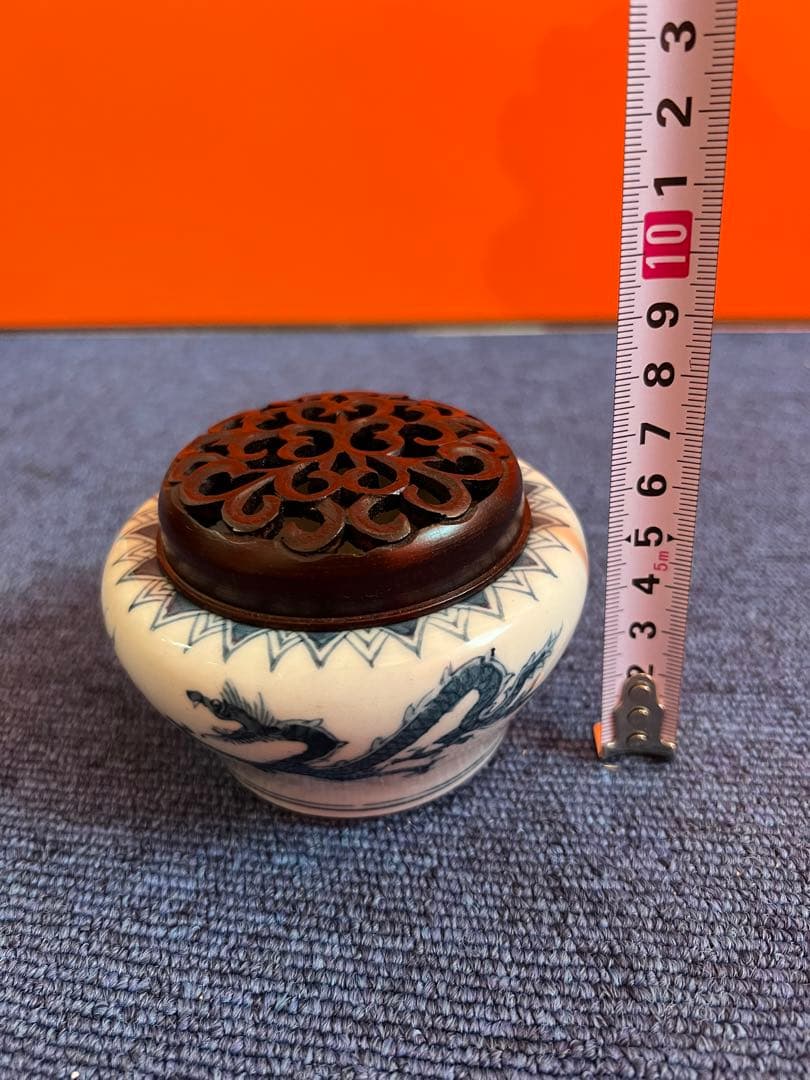 935 中国　骨董　大明萬暦年製　龍紋香炉　時代物