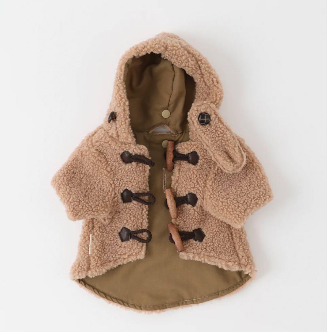 モンシェリ　ダッフルコート　犬服　ベージュMサイズ