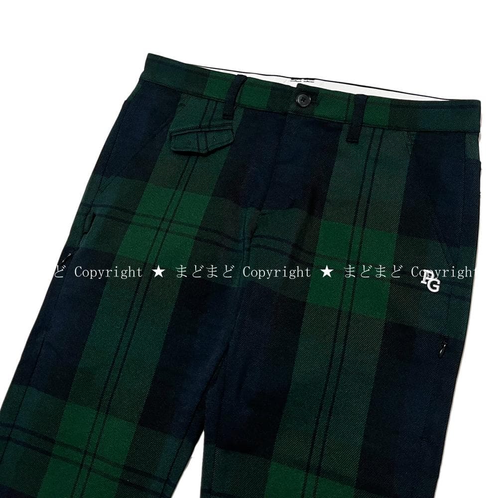 美品 パーリーゲイツ ストレッチ入り ビッグ チェック パンツ 4 メンズ