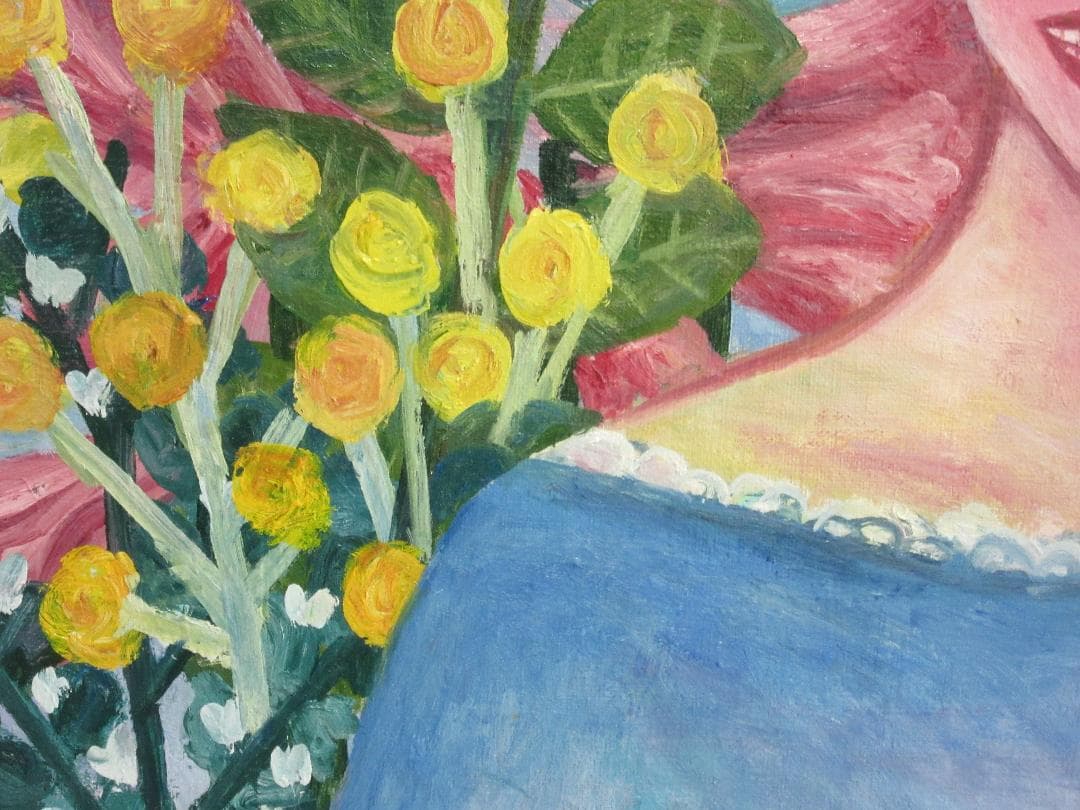 若い女性像・額装済み　キャンバスに油彩画（F10号53×45.5cm）人物画