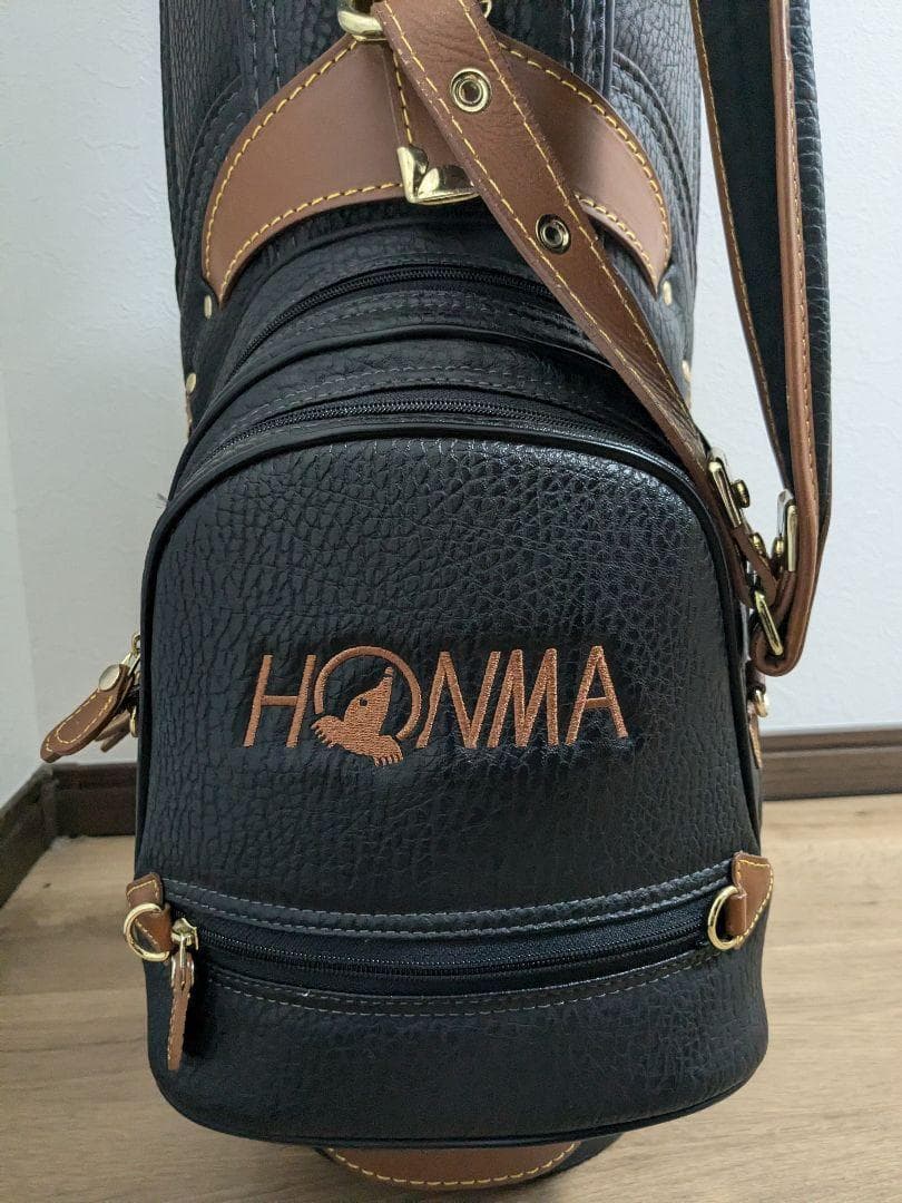 【美品】HONMA ブラック キャディバッグ 黒　ゴルフ　ゴルフバック　おしゃれ