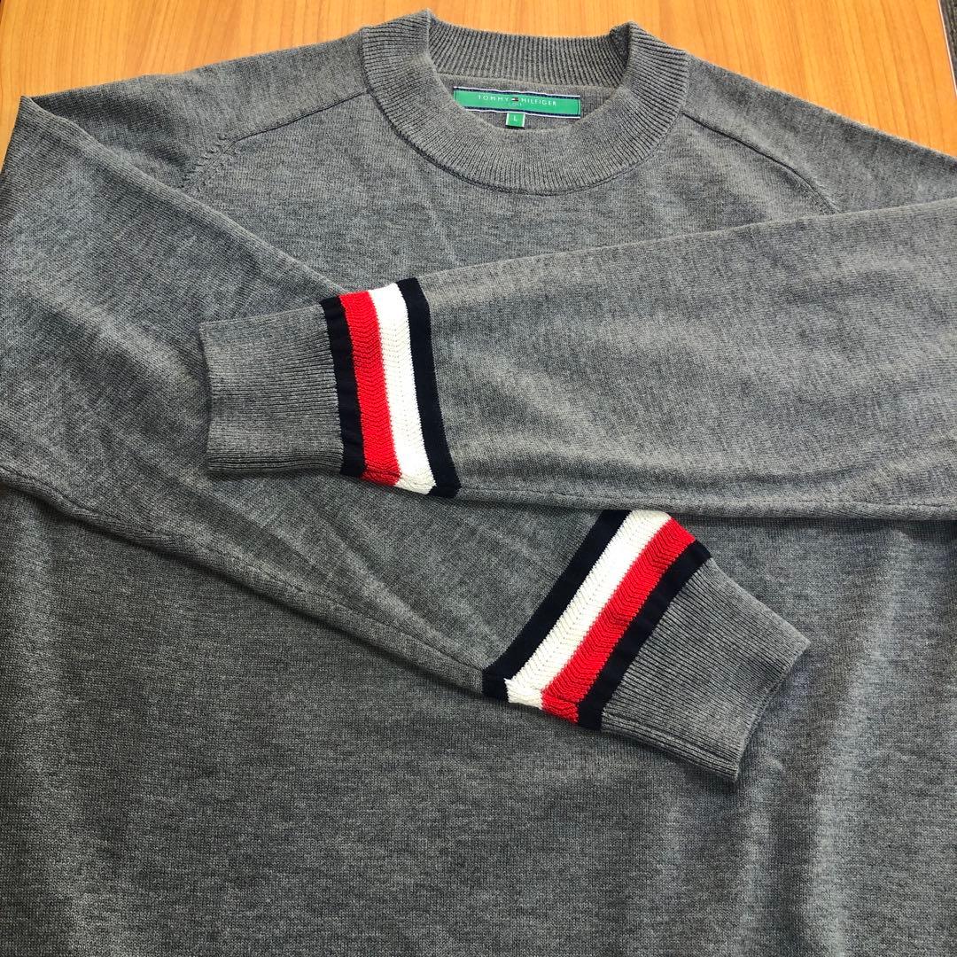 [ トミーヒルフィガー ゴルフ ]メンズ裏地付 モックネックセーター : グレー