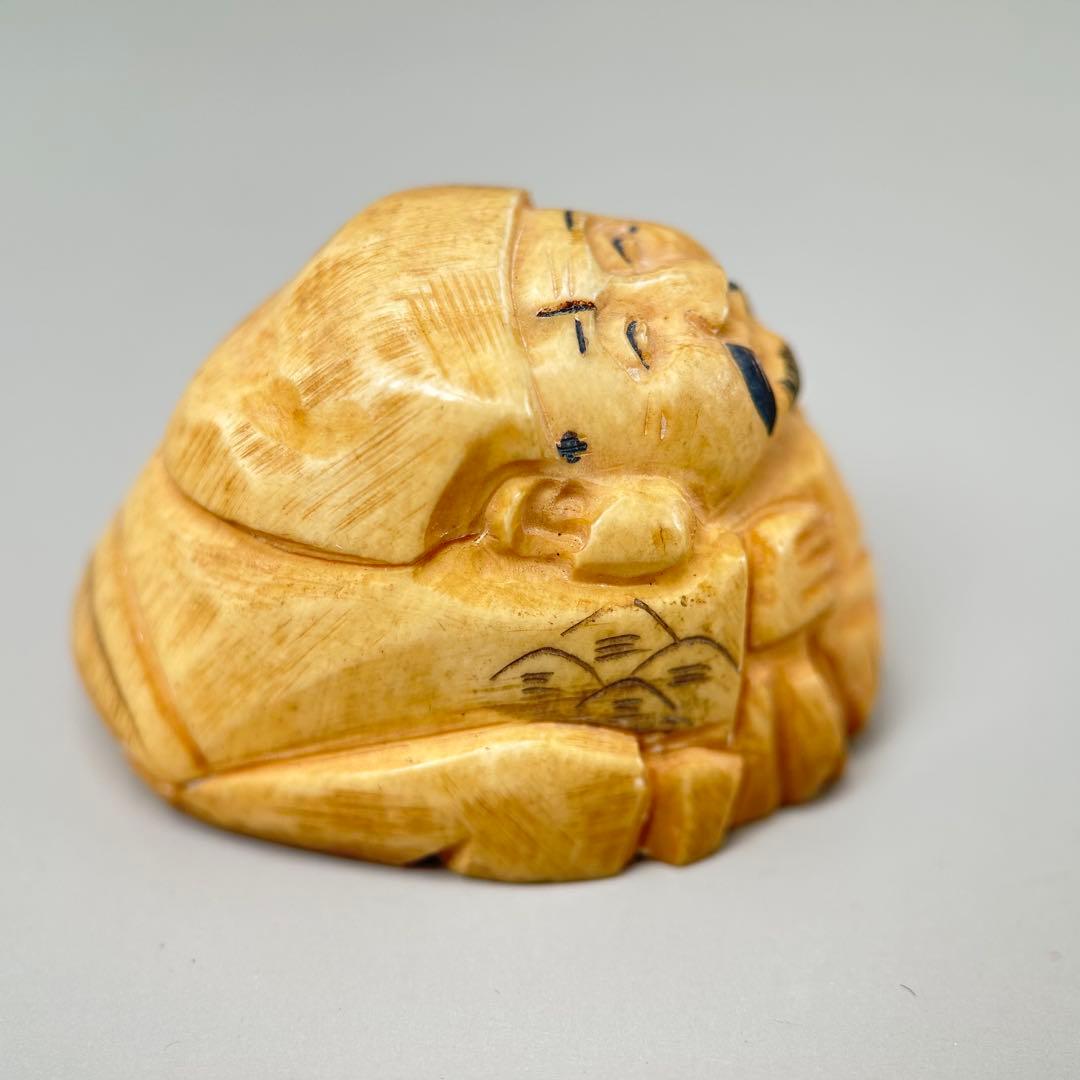 B福の神像 四体セット彫刻根付天然素材アンティーク骨董飾り物古美術置物細密細工