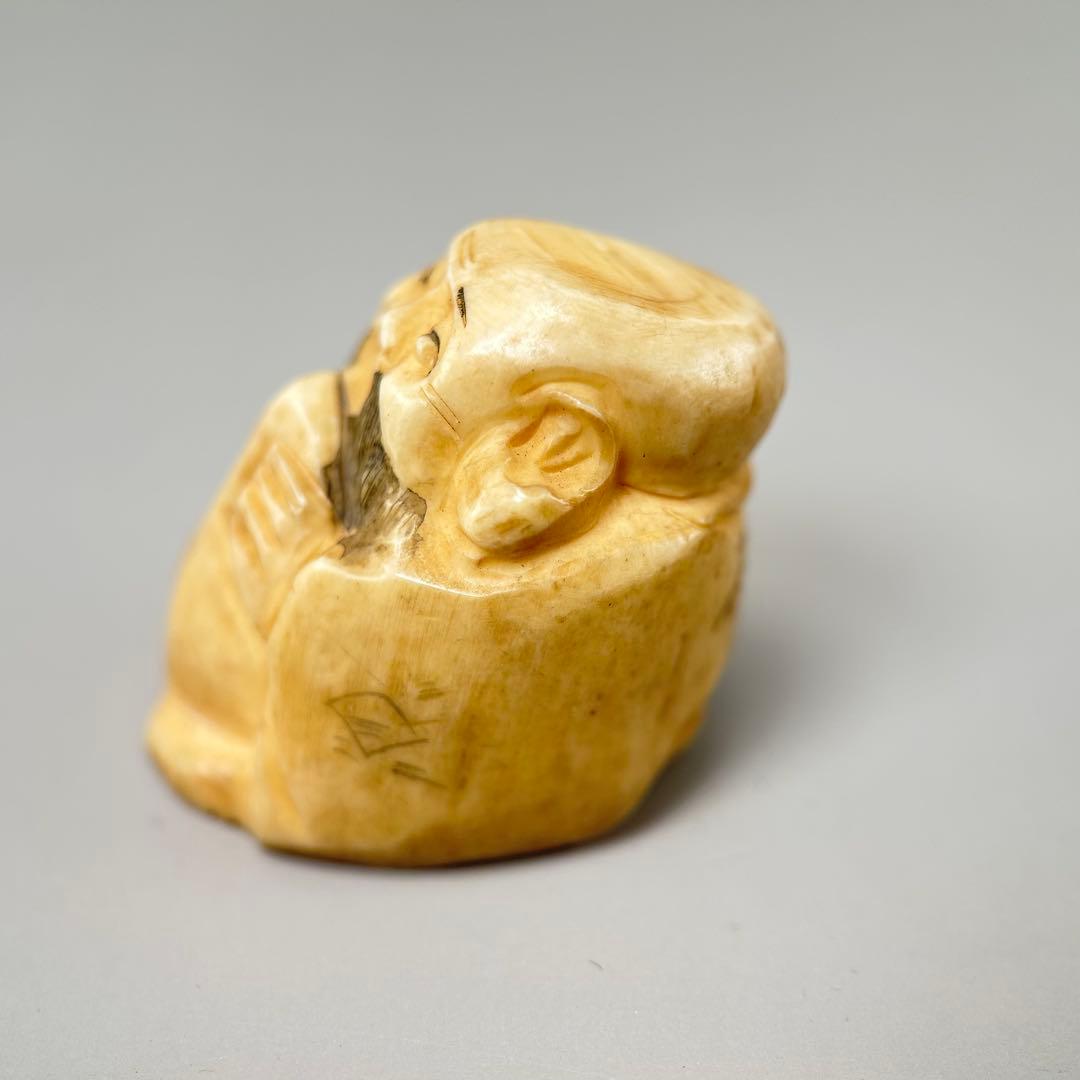 B福の神像 四体セット彫刻根付天然素材アンティーク骨董飾り物古美術置物細密細工