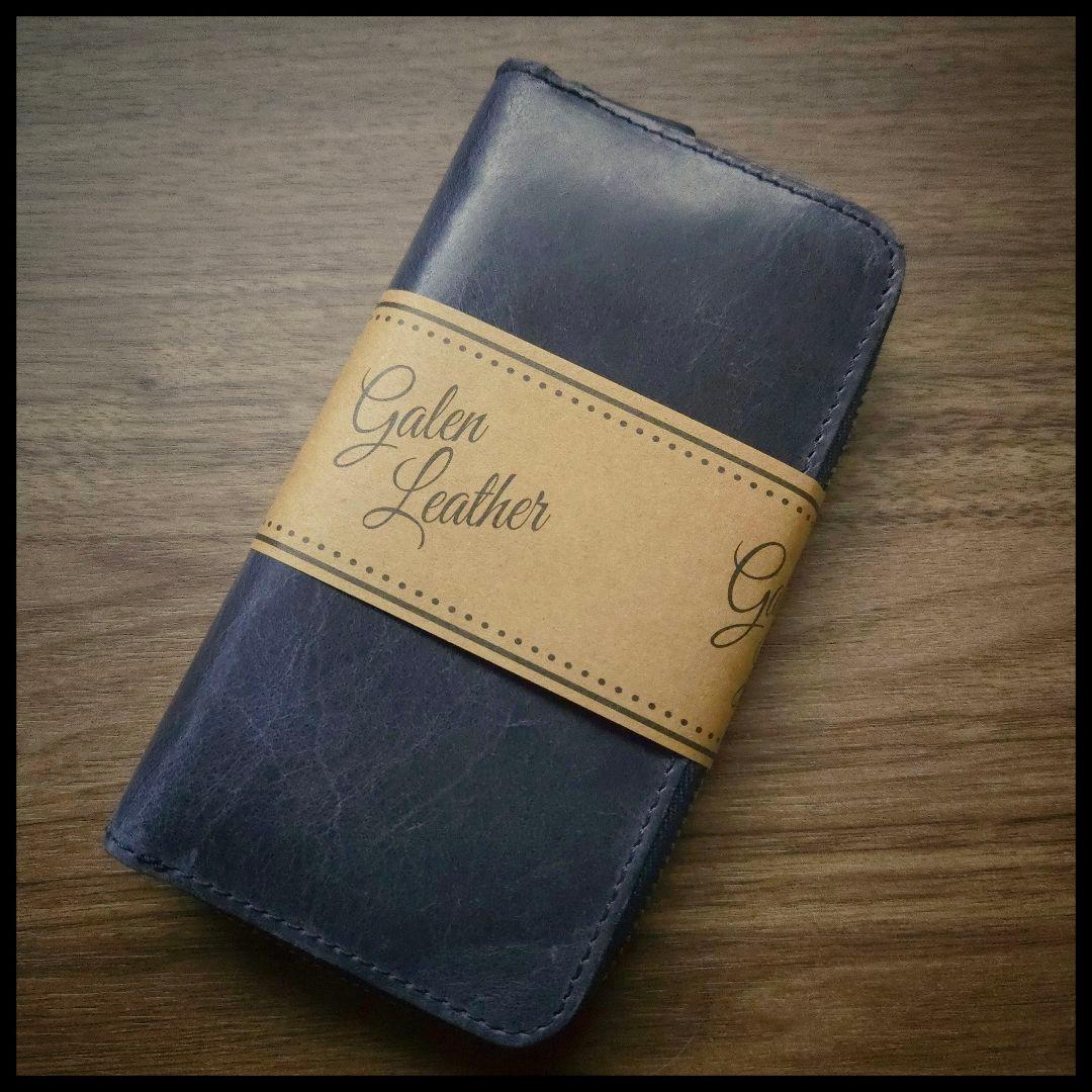 ガレンレザー　クレイジーホースネイビーブルー　3本差し+カードスロット