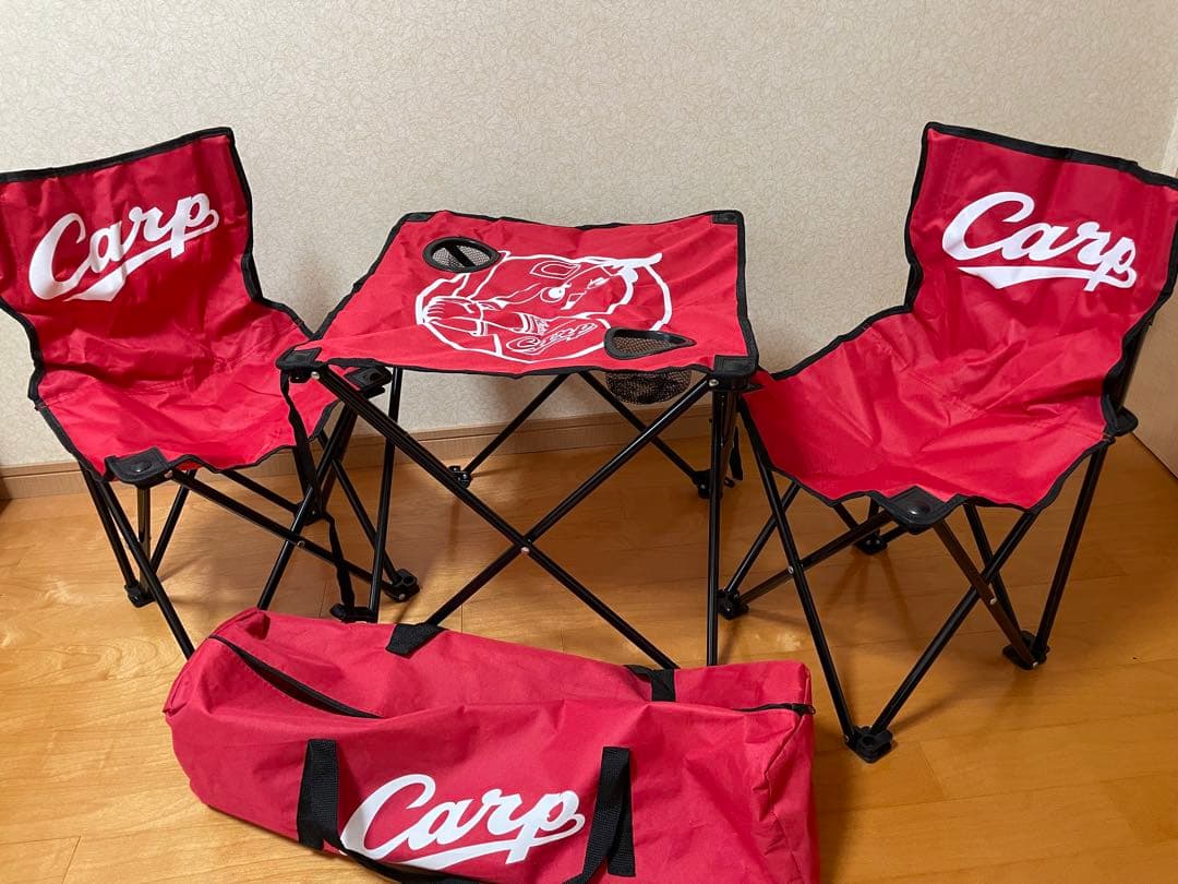 広島カープ 2018 限定★折り畳み式テーブル＆椅子セット②