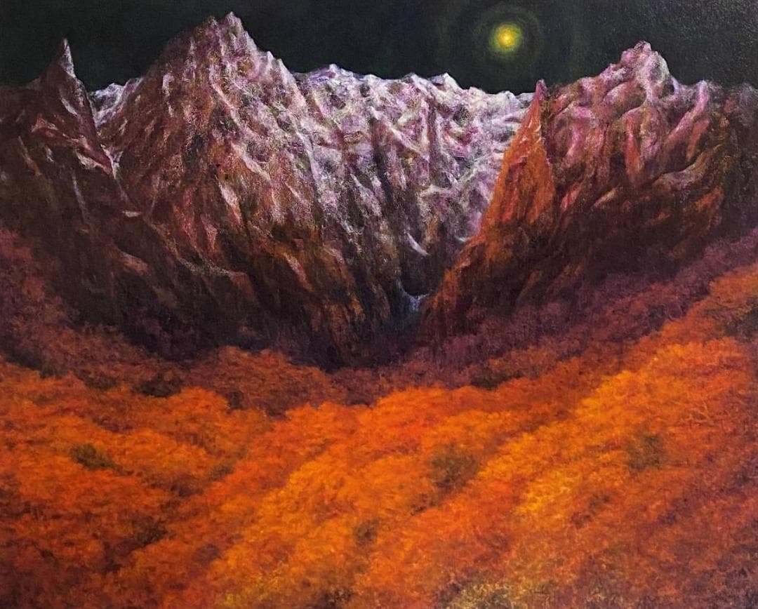 奥田元宋、【新雪一ノ倉】、希少な額装用画集より、新品額装付