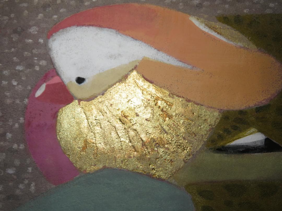 馬場連交　「鴛鴦」　日本画　M20号　大作　日本美術院院友　師：前田青邨