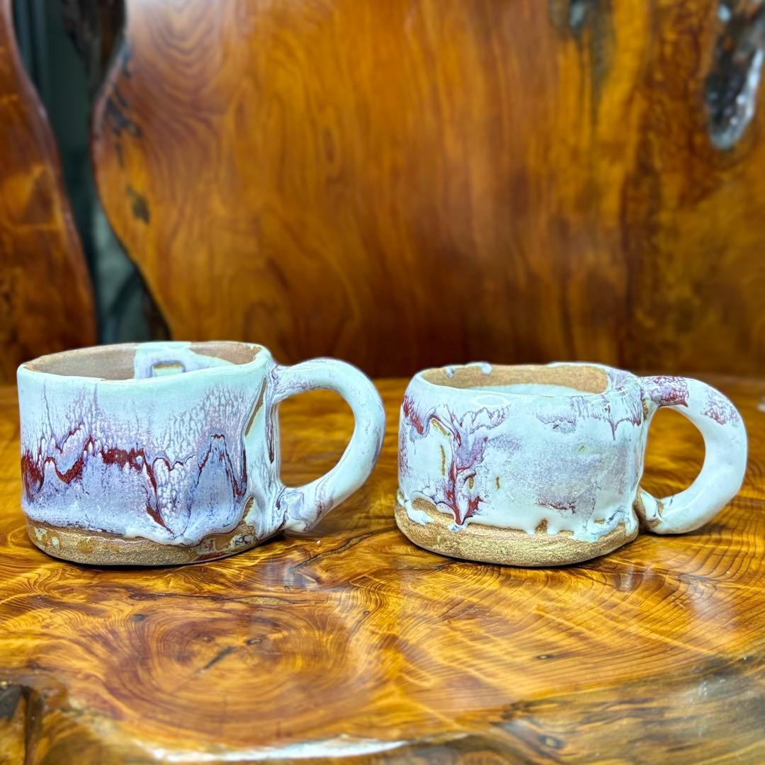 詳細不明 マグカップ2点　在銘 小林 小岱焼？　小代焼　作家物？